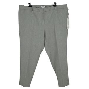 Calvin Klein Dress Pants Plus Size 22W Gray Slim Fit Crop Ankle Career New